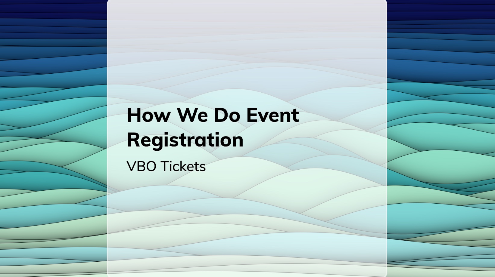 Event Registration How to do
